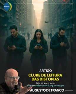 📚✨ Clube de Leitura das Distopias: decifre os códigos da rede social! ✨📚

Você já parou para pensar como as distopias revelam padrões autoritários que estão presentes no nosso dia a dia? No artigo de Augusto de Franco, no Monitor da Democracia, as obras distópicas são exploradas como chaves para entender as dinâmicas das redes sociais e reconhecer comportamentos que desafiam a democracia.

🔍 Por que ler distopias?
Elas nos ajudam a enxergar as deformações na convivência social, destacando traços autoritários que muitas vezes passam despercebidos. De Orwell a Jerome K. Jerome, essas histórias nos alertam: o futuro não é só ficção, ele está acontecendo agora.

💡 Democracia é um processo emocional!
Mais do que um conceito, a democracia começa com a inconformidade contra a tirania. As distopias despertam essa emoção, nos conectando com a essência de um modo de vida democrático.

👉 Leia o artigo completo e mergulhe nessa reflexão: [Link na bio]

#distopias #democracia #redessociais #monitordademocracia #literatura #reflexão