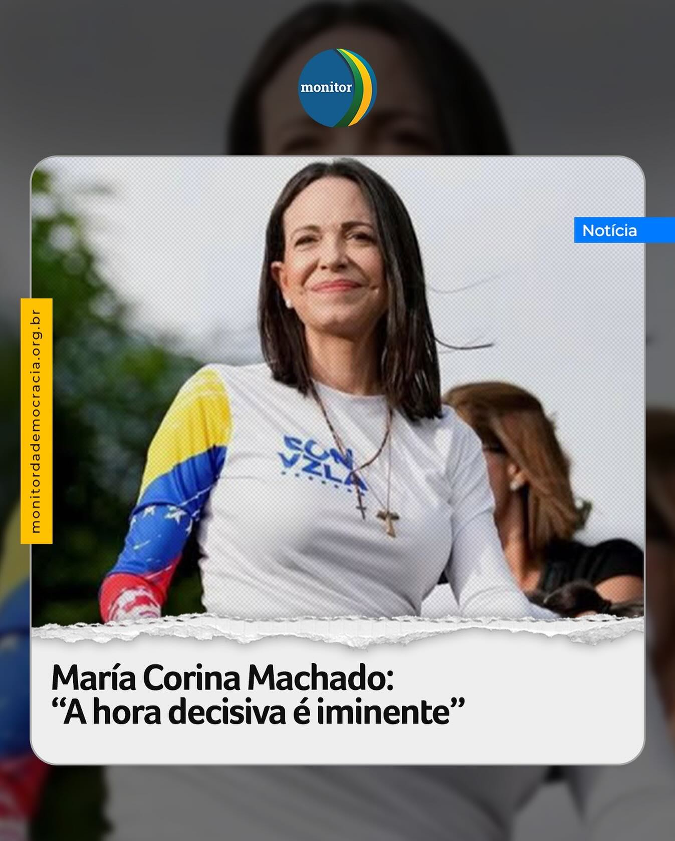 A líder da oposição venezuelana, María Corina Machado, divulgou uma nova mensagem em áudio dirigida a civis e militares que ainda cumprem ordens do regime de Nicolás Maduro.

Na gravação, intitulada “Aos que hoje executam as ordens infames do regime”, a vencedora do Nobel da Paz de 2025  faz um apelo direto aos que participam da repressão no país.

“O rugido desta terra que exige liberdade cresce e ressoa dentro e fora do país”, diz a líder opositora, que atribui a “30 milhões” de venezuelanos a decisão de se rebelar contra um “regime criminoso que está de saída”.

#mariacorinamachado #venezuela #monitordademocracia