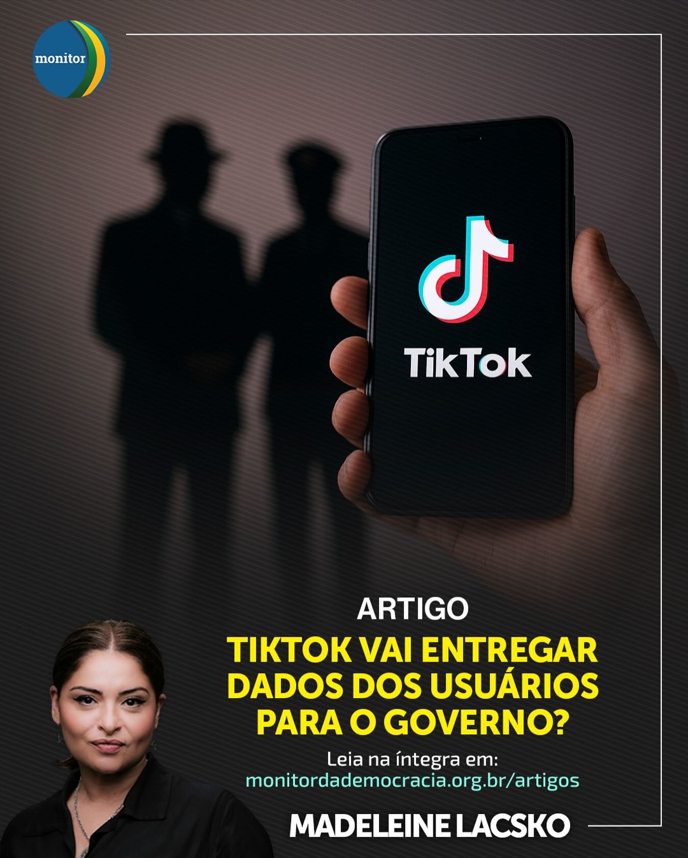 🚨 Você sabia que o TikTok mudou sua política para facilitar o compartilhamento de dados dos usuários com o governo dos EUA? 🤔 

Segundo a análise da Conselheira Madeleine Lacsko para o Monitor da Democracia, essa mudança expõe um problema que vai além da tecnologia: envolve poder político e geopolítica.

🔍 A plataforma, conhecida pelos vídeos divertidos, já foi usada para espionagem e está agora sujeita a pedidos de dados não só das autoridades policiais mas também de órgãos regulatórios americanos — tudo sem garantir transparência total aos usuários.

🌍 Esse caso revela como grandes empresas digitais, de qualquer país, tendem a ceder diante de governos poderosos. Não é só “China espionando o Ocidente”, é um alerta global para a privacidade e a soberania digital.

➡️ Confira essa análise crítica e fundamental sobre o que está por trás do TikTok e o uso dos dados no mundo atual. Link na bio 

#democracia #privacidadedigital #tiktok #segurança #tecnologia #dadospessoais #geopolitica #madeleinelacsko #monitordademocracia