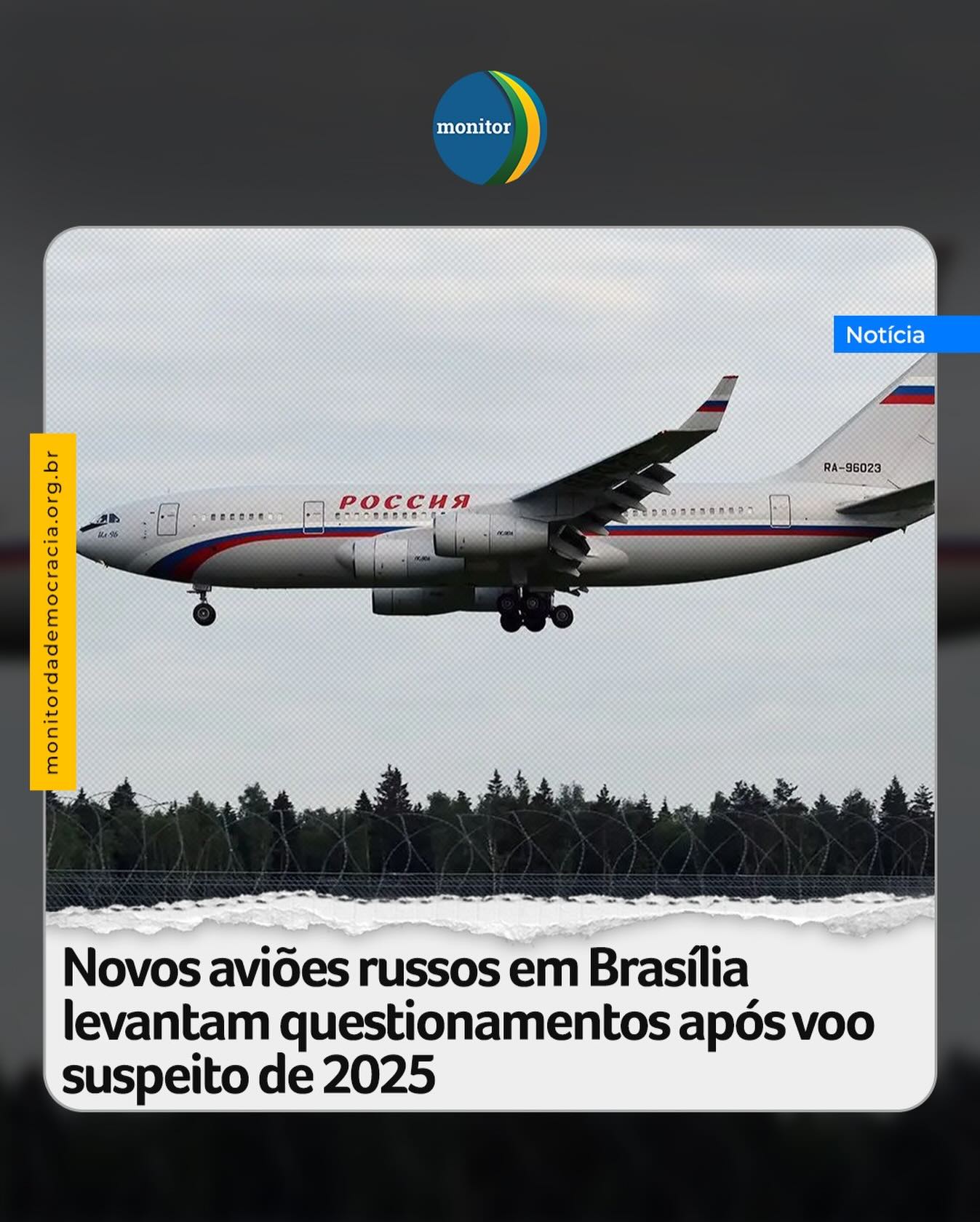 Viagens recentes para Brasília de aviões russos conhecidos por transportar autoridades de Moscou voltaram a levantar dúvidas e questionamentos. Elas acontecem cinco meses após a polêmica missão de um cargueiro russo, sancionado pelos Estados Unidos, na capital federal que até hoje não foi explicada pelo governo brasileiro.

Um dos novos aviões em questão é o Ilyushin Il-96-300, de matrícula RA-96023, do Esquadrão de Voos Especiais do Kremlin. Ele esteve em Brasilia entre os dias 29 e 30 de janeiro e chamou atenção de funcionários do aeroporto, influenciadores de redes sociais e órgãos de imprensa. A aeronave saiu de Moscou pela manhã, voou até Casablanca, no Marrocos, seguindo uma trajetória que evita o espaço aéreo europeu, fechado para aviões russos devido às sanções, e depois seguiu até Dacar, no Senegal, de onde agora voa sem escalas até Brasília. O histórico do voo pode ser acessado pelo site FlightRadar.

O clima de desconfiança e especulação sobre esses voos ocorre não só porque a Rússia está envolvida em uma guerra de anexação de territórios da Ucrânia, mas também pelo segredo envolvido na passagem de outra aeronave por Brasília no ano passado que pode esconder relações com Venezuela e Cuba.

#russia #aviões #flightradar #brasil #monitordademocracia