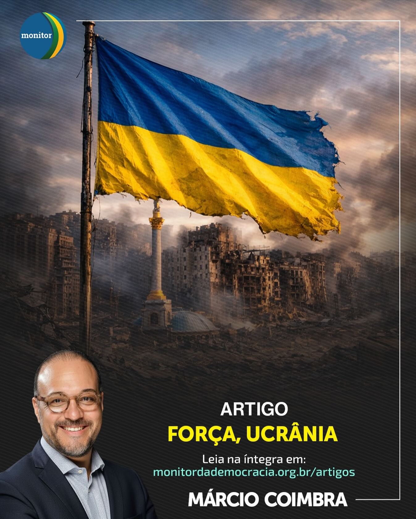 🇺🇦 Quatro anos de resistência: A Ucrânia como escudo da Europa.

Em novo artigo para o Monitor da Democracia, o seu Presidente, Márcio Coimbra, analisa o impacto devastador de quatro anos de invasão russa e a resiliência inabalável do povo ucraniano.

O texto aborda dados críticos sobre o conflito:
👉 Mais de 2 milhões de baixas estimadas.
👉 O custo de reconstrução que já supera os US$ 524 mil milhões.
👉 A gravidade dos crimes de guerra documentados.

Márcio Coimbra faz ainda um alerta sobre a política externa brasileira, defendendo que a “neutralidade” diante da agressão é uma afronta ao Direito Internacional e um desrespeito aos mais de 600 mil descendentes de ucranianos no Brasil.

A liberdade não se negoceia e a soberania é um valor inalienável.

🔗 Leia a análise completa no link da bio.

#ucrania #geopolitica #brasil🇧🇷 #monitordademocracia #direitoshumanos