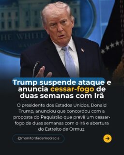 Trump recua, guerra pausa… e o mundo prende a respiração.

Um cessar-fogo de duas semanas, negociações em andamento e uma condição clara: a abertura imediata do Estreito de Ormuz.

Depois de avanços militares, o cenário muda — agora, o jogo é diplomático.

A pergunta que fica:
isso é o começo da paz… ou só uma pausa estratégica?

Acompanhe. Porque o que acontece aqui, impacta o mundo inteiro.