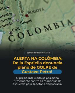 A COLÔMBIA DIZ NÃO AO AUTORITARISMO! 

O presidente eleito Abelardo de la Espriella subiu o tom e expôs o plano desesperado de Gustavo Petro e da esquerda radical para dar um golpe de Estado e sabotar a transição democrática no país.

Dando uma demonstração de liderança e tolerância zero com o sistema, De la Espriella suspendeu imediatamente qualquer diálogo de transição com a gestão de Petro, a qual classificou categoricamente como “corrupta”. Enquanto o novo governo eleito se prepara para restaurar a ordem, a segurança e a liberdade a partir de 7 de agosto, Petro se recusa a aceitar a derrota nas urnas, espalha teorias conspiratórias sem provas e tenta inflamar a militância nas ruas.

O jogo acabou para a agenda de conivência com a criminalidade. A Colômbia escolheu a liberdade!

Deixe seu comentário em apoio ao presidente eleito De la Espriella nesta batalha pela democracia e compartilhe o post para espalhar a verdade!