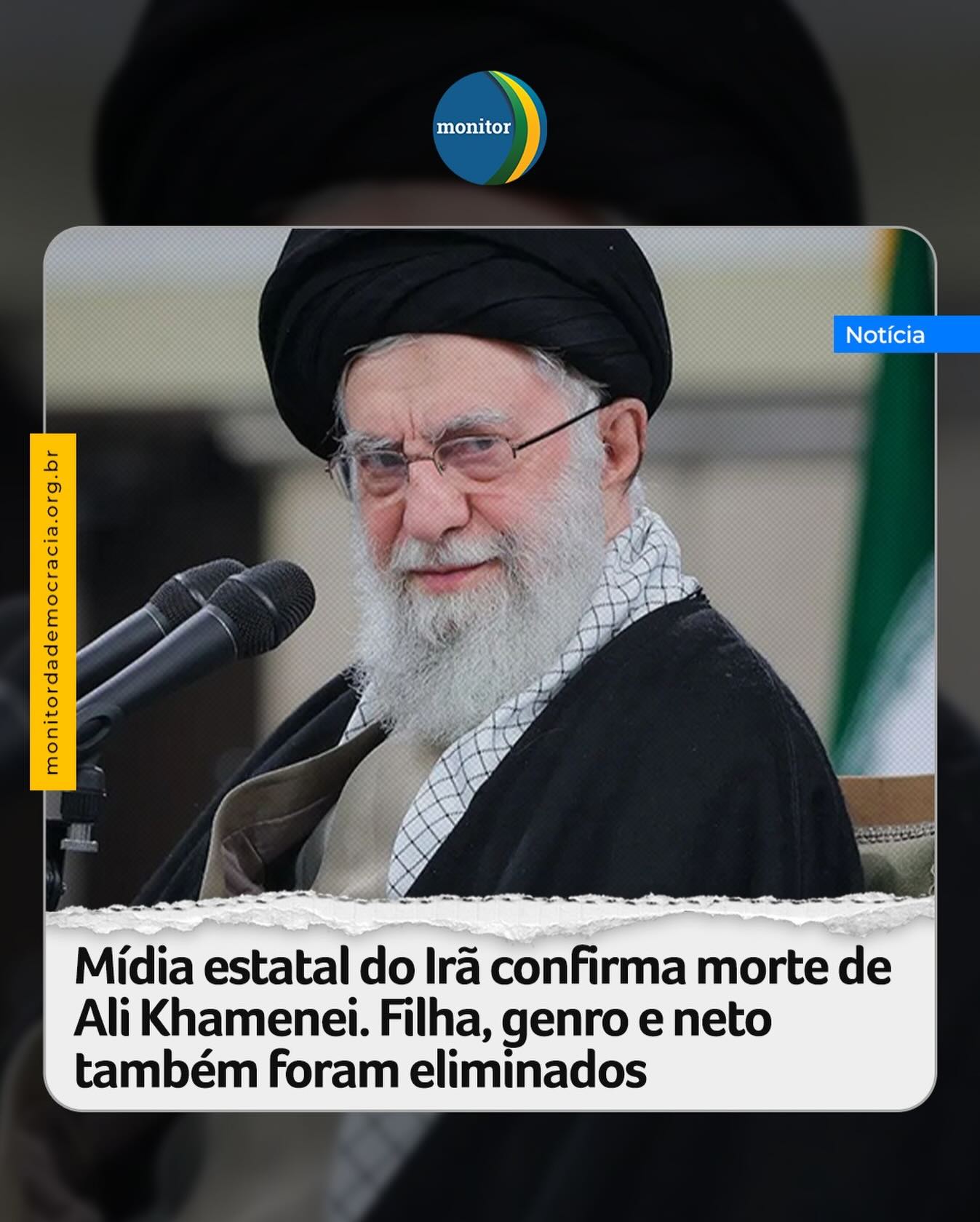 O aiatolá Ali Khamenei, líder supremo linha-dura do Irã que governou o país por quase quatro décadas, foi morto nos ataques conjuntos entre Estados Unidos e Israel no sábado (28), confirmou a mídia estatal iraniana neste domingo, provocando comemoração entre os iranianos que se opunham ao seu governo e fúria entre os apoiadores do regime.

A morte do clérigo que reprimiu milhões enquanto buscava exercer a influência do Irã no Oriente Médio e em outras regiões provavelmente mergulhará a República Islâmica na crise mais grave desde a sua fundação, sem um líder claro para assumir o seu lugar.

#teerã #iran #khamenei #aiatolá #monitordademocracia
