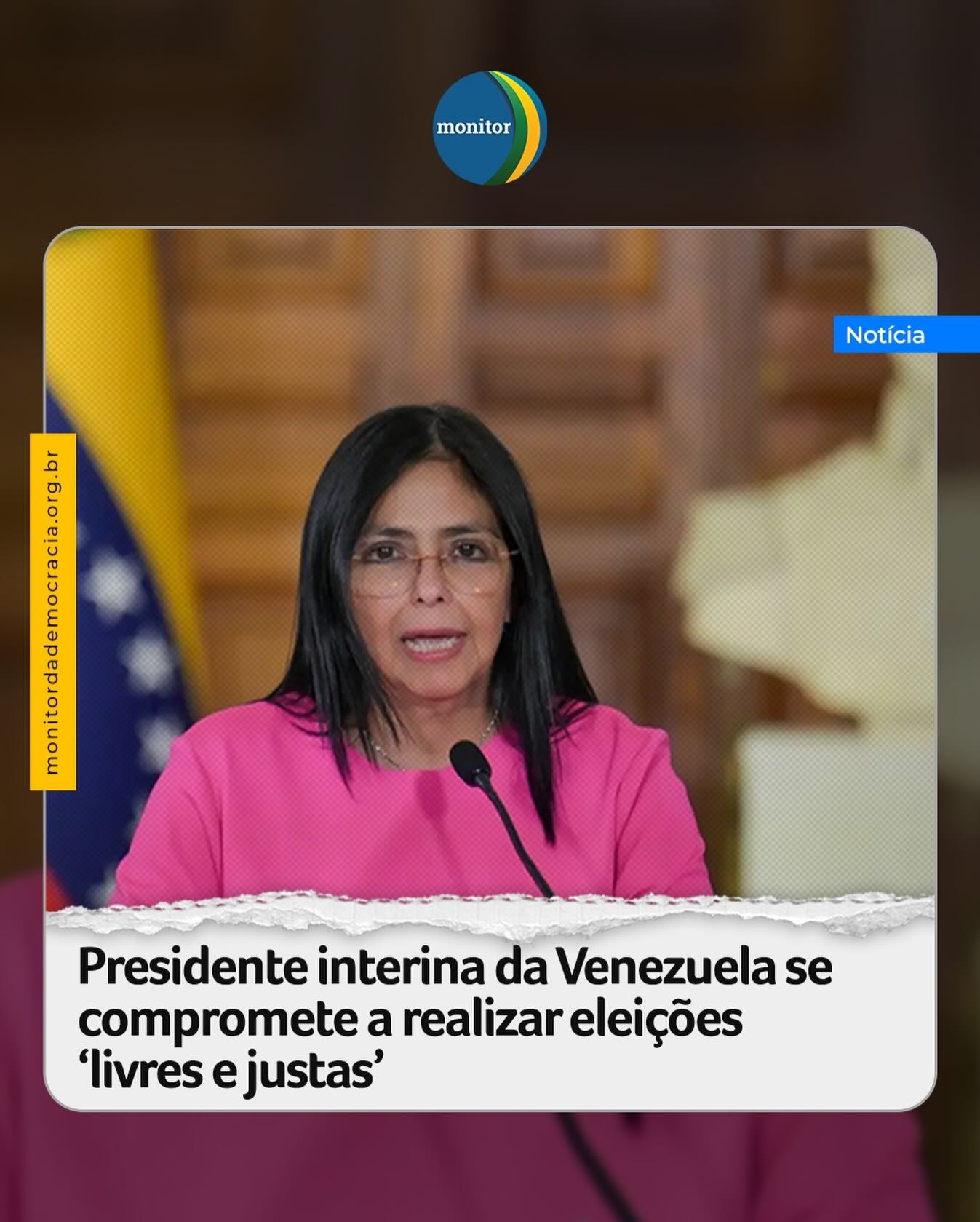 A presidente interina da Venezuela, Delcy Rodríguez (MSV, esquerda), afirmou que Nicolás Maduro continua a ser o líder legítimo do país e declarou que o governo garantirá eleições limpas. 

Em entrevista à NBC News, concedida em Caracas, ela disse que exerce a Presidência conforme determina a Constituição venezuelana e que o comando do país está sob responsabilidade das autoridades locais. “Teremos eleições neste país justas e livres, como estabelece a Constituição”, afirmou. Segundo ela, o calendário eleitoral será definido “pelo diálogo político” no país. 

Apesar da captura de Maduro em janeiro pelas forças do governo do presidente dos Estados Unidos, Donald Trump, Rodríguez afirma que ele e a sua mulher continuam a ser os líderes do país.

#maduro #delcyrodriguez #venezuela #nbcnews #monitordademocracia