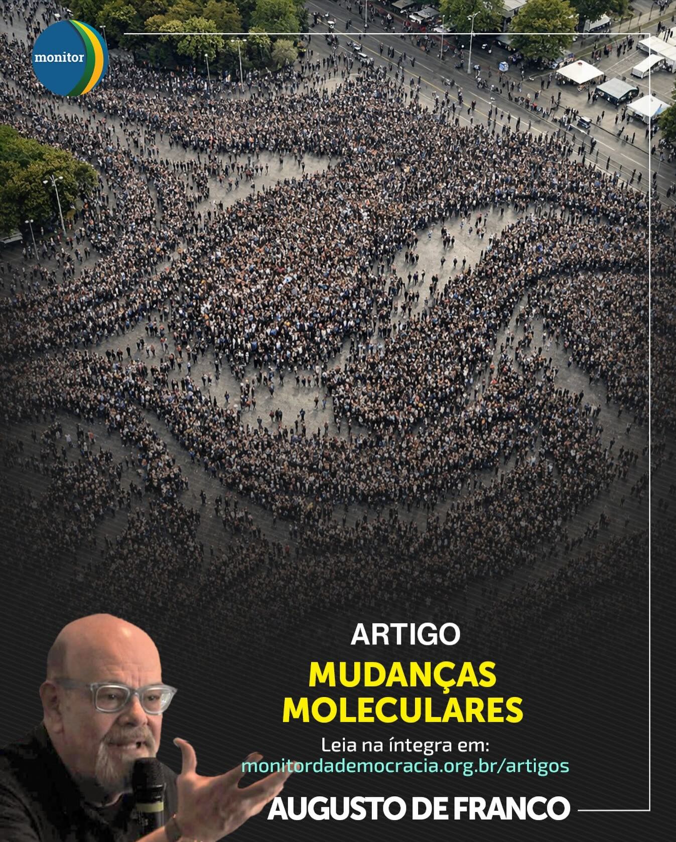 Onde realmente nasce a mudança social? 🤔

No seu novo artigo para o Monitor, Augusto de Franco nos convida a olhar para além das grandes estruturas institucionais. Enquanto muitos esperam por “grandes eventos” políticos (as mudanças molares), a verdadeira transformação da democracia está acontecendo agora, de forma descentralizada e muitas vezes invisível: as mudanças moleculares.

É o poder das redes, das interações locais e da autonomia que realmente molda o futuro da convivência social.

🔗 Quer entender como essa dinâmica funciona? Leia o artigo completo no link da nossa bio!

#democracia #augustodefranco #monitordademocracia #redessociais #política