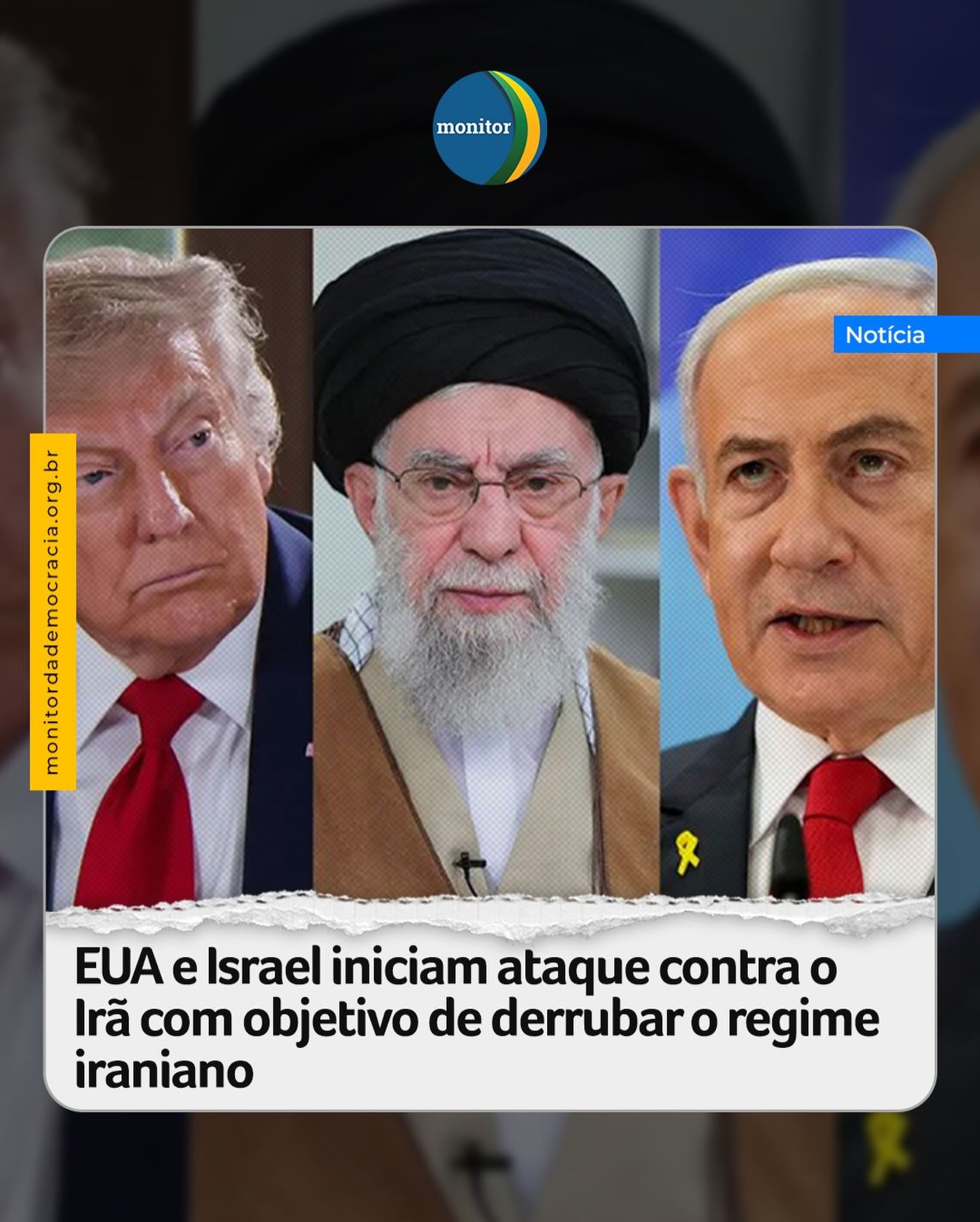 Os Estados Unidos e Israel lançaram um ataque coordenado contra o Irã na madrugada deste sábado (28). O presidente Donald Trump afirmou que entre os objetivos da ação estão devastar a capacidade militar iraniana, eliminar o programa nuclear e mudar o governo em Teerã.

Explosões múltiplas foram registradas na capital, inclusive na região do palácio presidencial e Conselho de Segurança Nacional. O escritório do aiatolá Ali Khamenei estaria entre os alvos. O líder supremo do Irã havia apontado uma linha de sucessão caso fosse morto em ataques.

#irã #israel #eua #khamenei #monitordademocracia