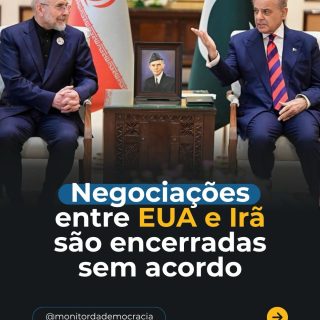 Negociações encerradas. Sem acordo. E agora?

Depois de 21 horas de conversa, EUA e Irã seguem em lados opostos — e o risco global continua no radar.

A grande questão é: até quando esse “cessar-fogo” se sustenta?

Você acha que ainda existe chance de acordo ou o cenário tende a piorar? 👇