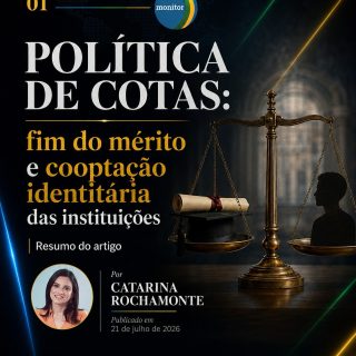 Quando políticas públicas deixam de considerar apenas a necessidade social e passam a organizar oportunidades com base na identidade de grupo, o que acontece com o mérito, a igualdade e a confiança nas instituições?

No artigo, Catarina Rochamonte apresenta uma crítica ao avanço das políticas identitárias em universidades, processos seletivos e espaços científicos. A autora argumenta que a substituição de critérios universais por critérios de pertencimento pode ampliar divisões, enfraquecer a isonomia e comprometer a função das instituições.

O conteúdo reúne casos recentes e referências para discutir cotas, liberdade acadêmica, ciência, universalismo e o papel do mérito nas decisões públicas.

Arraste para acompanhar o resumo e depois leia o artigo completo no site do Monitor da Democracia.

Na sua opinião, políticas afirmativas promovem justiça ou podem criar novas formas de desigualdade? Deixe seu ponto de vista nos comentários.

#MonitorDaDemocracia #PolíticaDeCotas #Mérito #Igualdade #Identitarismo LiberdadeAcadêmica Ciência DebatePúblico Democracia