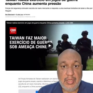 Nem toda guerra começa com tanques.

Em Taiwan, a disputa também acontece nas redes: imagens reais são tiradas de contexto, narrativas são manipuladas e a confiança da população nas instituições vira alvo.

É a chamada guerra cognitiva — quando o objetivo não é conquistar um território pela força, mas influenciar a forma como uma sociedade pensa, reage e confia.

E fica a reflexão: em tempos de desinformação, saber checar antes de compartilhar também é uma forma de defesa.

Você acredita que as democracias estão preparadas para esse tipo de guerra?