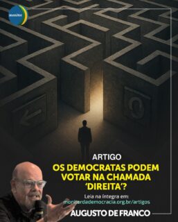 A polarização política tenta nos forçar a escolher lados o tempo todo. Mas e quando a questão central não é esquerda versus direita, e sim democracia versus autoritarismo? 🤔

No novo artigo do Conselheiro Augusto de Franco para o Monitor, essa pergunta crucial é explorada: “Os democratas podem votar na chamada direita?”

O texto desconstrói a ideia de um bloco único de “direita” e discute o que realmente define uma posição democrática neste momento complexo da nossa política. Uma leitura essencial para ir além dos chavões e formar uma opinião fundamentada.

📌 Salve este post para não perder a referência!
👉 O link para ler o artigo completo está na nossa bio!

#democracia #análisepolítica #augustodefranco #politicabrasileira #monitordademocracia #instapolitica
