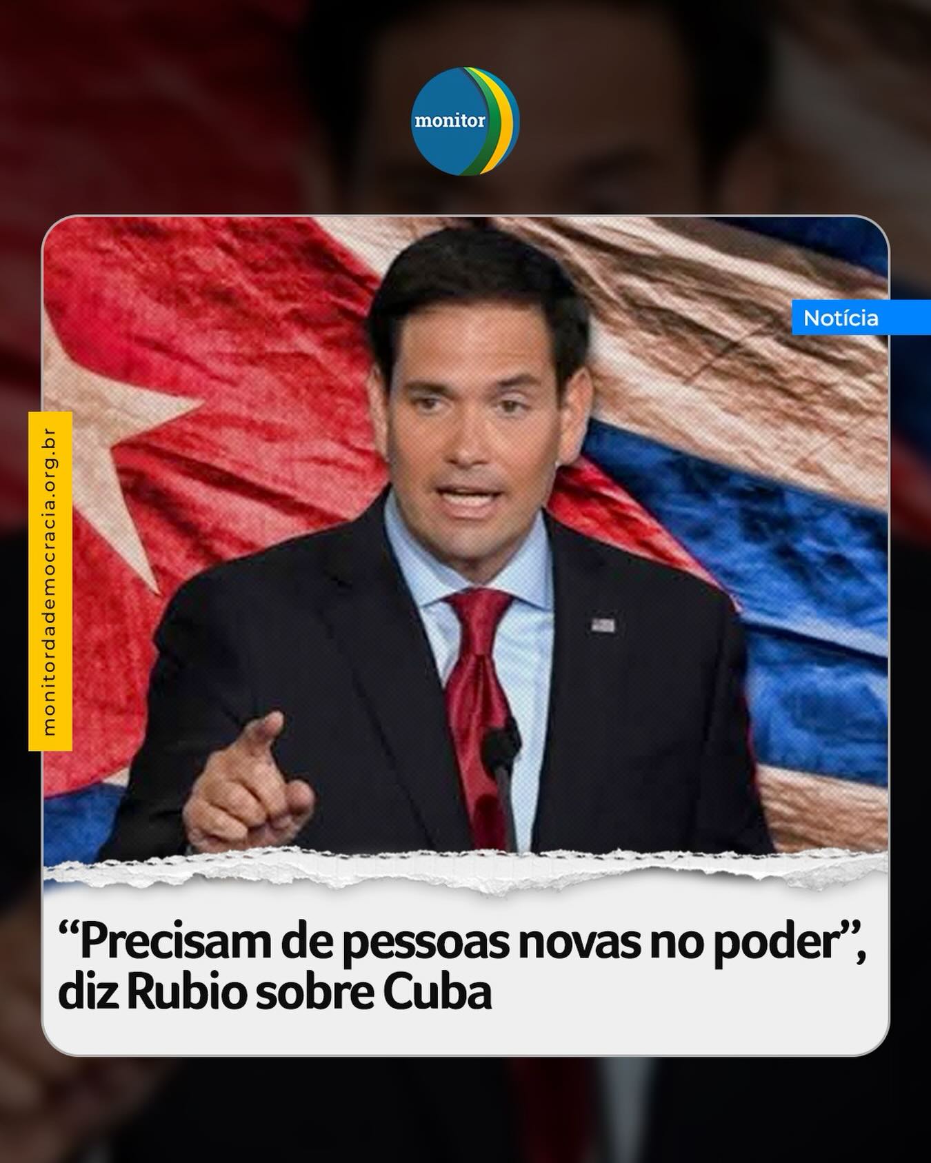 O secretário de Estado americano, Marco Rubio, critico o regime cubano e afirmou que as mudanças sugeridas para a ilha são insuficientes para resolver a profunda crise econômica.

Segundo Rubio, o problema cubano é estrutural e reflete um sistema que se mostrou inviável ao longo das últimas décadas.

“A questão fundamental é que a economia deles não funciona. É uma economia disfuncional”, afirmou no Salão Oval da Casa Branca.

#cuba #rubio #diazcanel #eua #monitordademocracia
