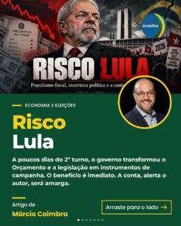 ⚠️ Qual é o preço da reeleição?

A poucos dias do 2º turno, Márcio Coimbra, presidente-executivo do Instituto Monitor da Democracia, analisa o pacote de medidas lançado pelo governo depois do 1º turno e o impacto dele nas contas públicas.

💸 Bolsa Família, perdão de dívidas, Pix de até R$ 5 mil sem devolução, “alívios” nos combustíveis…
⏱️ Fim da escala 6x1 aprovado por 75 a 1 no Senado
📈 Juros mais altos, crédito mais caro e inflação mais resistente: o “imposto diferido” que todos pagam
🏛️ O risco de um “pato manco” no Planalto diante de um Congresso de oposição

“O benefício eleitoral é imediato, mas a conta será amarga.”

💬 Para você, essas medidas são política de Estado ou estratégia eleitoral? Deixe sua opinião nos comentários 👇

🔁 Compartilhe com quem precisa entender o que está em jogo no dia 25 e salve o post para ler depois.

📖 Artigo completo no link da bio ou em monitordademocracia.org.br

#MonitorDaDemocracia #RiscoLula #Eleições2026 #SegundoTurno #economía