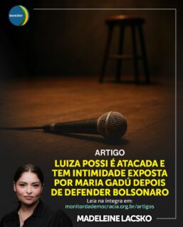 🚨 Alerta de Debate! 🚨

A cantora Luiza Possi foi publicamente atacada e teve sua intimidade exposta por Maria Gadú após defender Jair Bolsonaro e expressar sua fé cristã.

O que está em jogo aqui não é fofoca, é um padrão de abuso. Usar a vida privada (como um relacionamento passado) como punição por uma “heresia” política ou religiosa é uma forma de violência simbólica.

A Conselheira Madeleine Lacsko analisa o silêncio e a hipocrisia da bolha artística que, após anos condenando o outing e o uso da sexualidade como arma, agora assiste calada.

A pergunta que fica é: O direito de mudar de opinião e de trajetória só vale para um lado? A pauta da diversidade virou chantagem identitária?

Leia a análise completa no Monitor da Democracia: link na bio.

#luizapossi #mariagadú #madeleinelacsko #monitordademocracia #liberdadedeexpressao #política #intimidade #outing
