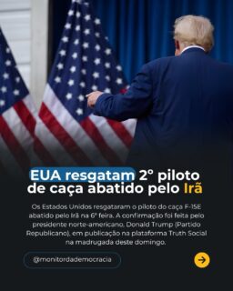 O mundo acompanhou uma operação de altíssimo risco neste fim de semana.

Após o Irã afirmar ter derrubado aeronaves norte-americanas, os Estados Unidos confirmaram o resgate do segundo tripulante do F-15E abatido em território iraniano. Donald Trump classificou a ação como uma das missões de busca e salvamento mais ousadas da história do país. Agências como Reuters e AP também relataram a complexidade da operação e o alto nível de tensão envolvido.

Em meio a uma escalada militar delicada, o episódio reforça uma mensagem clara: em cenários de guerra, cada decisão tem peso estratégico, político e simbólico.

E você, acha que esse resgate aumenta ainda mais a tensão entre Estados Unidos e Irã ou pode abrir espaço para uma nova resposta diplomática?

Se esse tema te interessa, vale acompanhar os próximos desdobramentos.