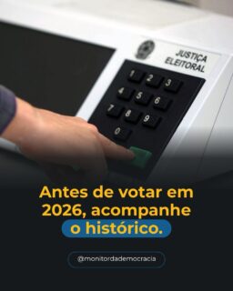 Antes de votar em 2026, acompanhe o histórico.

A eleição não começa no dia da votação. Ela começa quando o cidadão decide observar quem são os políticos, como eles votam, quais projetos defendem, como usam os recursos públicos e se suas ações combinam com o discurso.

Em 2026, os brasileiros irão às urnas para escolher presidente, governadores, senadores, deputados federais, estaduais e distritais. Por isso, acompanhar o histórico dos candidatos é uma forma de votar com mais consciência e menos influência de promessas vazias.

No Monitor da Democracia, você entende a política com dados, contexto e informação clara.