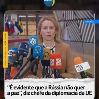 A chefe da diplomacia da União Europeia, Kaja Kallas, afirmou ser “evidente” que a Rússia, do ditador Vladimir Putin, não quer a paz e que é preciso tornar a Ucrânia “o mais forte possível”.

“É evidente que a Rússia não quer a paz. Portanto, precisamos tornar a Ucrânia o mais forte possível, a fim de que eles estejam prontos para se defender neste momento muito, muito difícil”, disse Kallas a jornalistas.

#ucrania #russia #monitordademocracia